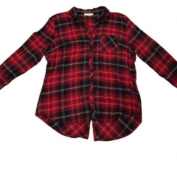 Ladies Red & Black Plaid Top - Picture 8 of 12